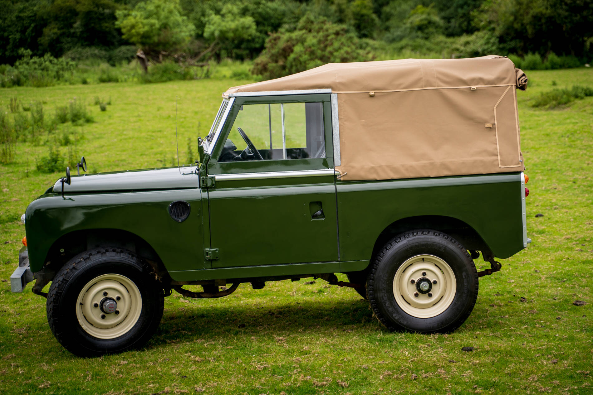 Land Rover Series 3 88" 1976 Bronze Green Soft Top Galvanised Chassis (LCY 517P) Williams Classics
